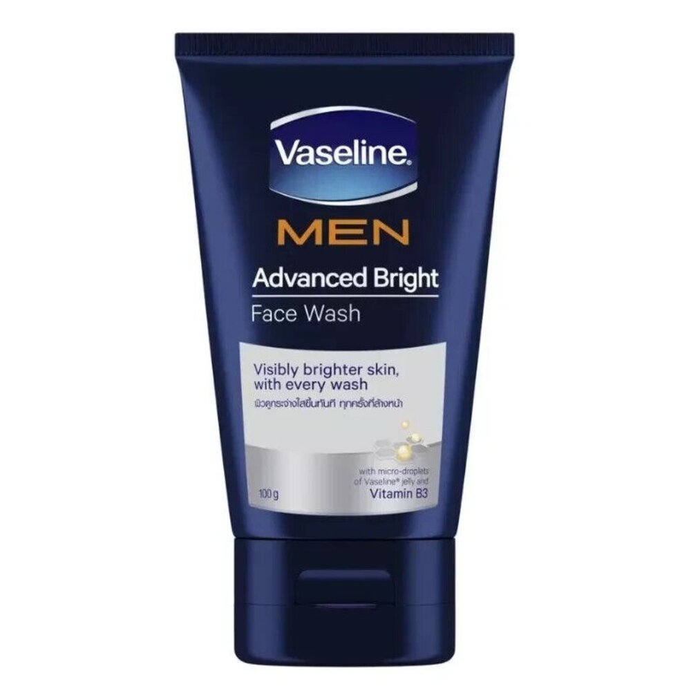 Vaseline Men Face Wash Advance Bright Visibly Brighter Skin Vitamin B3 100g